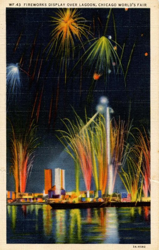 IL - Chicago. 1933 World's Fair, Century of Progress. Fireworks