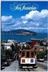 Postcard - Cable cars climbing half way to the stars - San Francisco, California