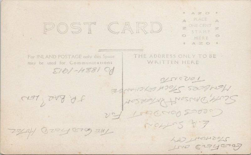 Goldfield Ontario Man by Building EA Sutton Goldfield Hotel RPPC Postcard E61