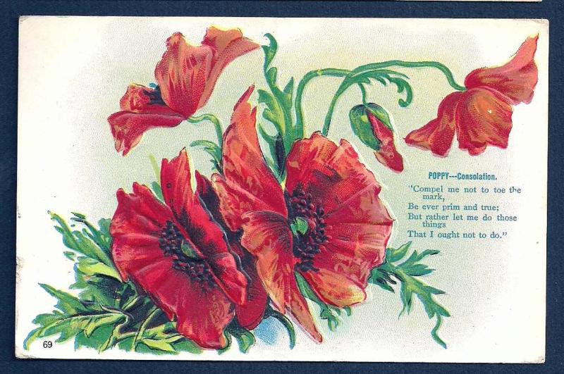 Poppies & Poem used c1910