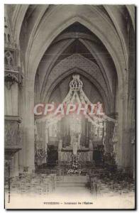 Old Postcard Vouziers Interior of & # 39Eglise