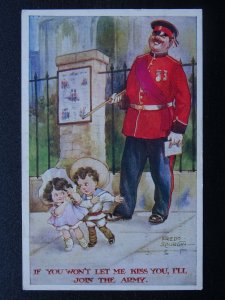 WW1 Tommy Series IF YOU WON'T LET ME KISS YOU.... Fred Spurgin c1914 Postcard