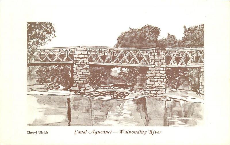 Canal Aqueduct Walbounding River Coshocton County Ohio OH Postcard