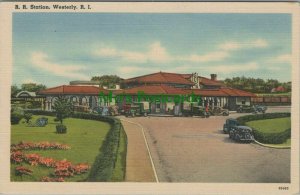 America Postcard - R.R.Station, Westerly, Rhode Island   RS25211