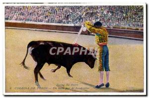 Old Postcard Corrida de Toros Un buen by banderillas (bull bullfight)