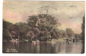 The Willows, Public Gardens, Boston, Massachusetts, Used 1906 Cork, Flag Cancels