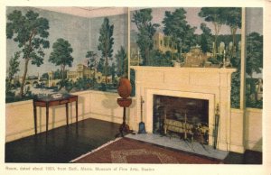 ​Vintage Postcard 1920's Room From Bath Maine ME Museum Of Fine Arts Boston