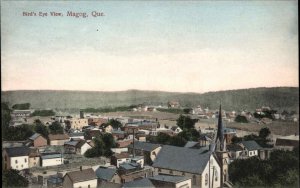 Antique PC Magog Quebec PQ Bird's Eye View Postcard