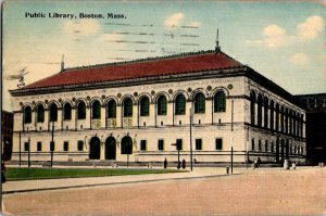 Public Library Boston Mass. Massachusetts Vintage Postcard Standard View Card