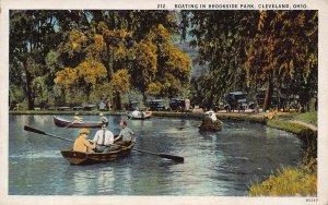 Boating in Brookside Park Cleveland Ohio 1927 postcard