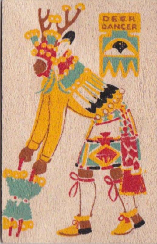 Pueblo Indian Deer Dancer Yucca Veneer Card