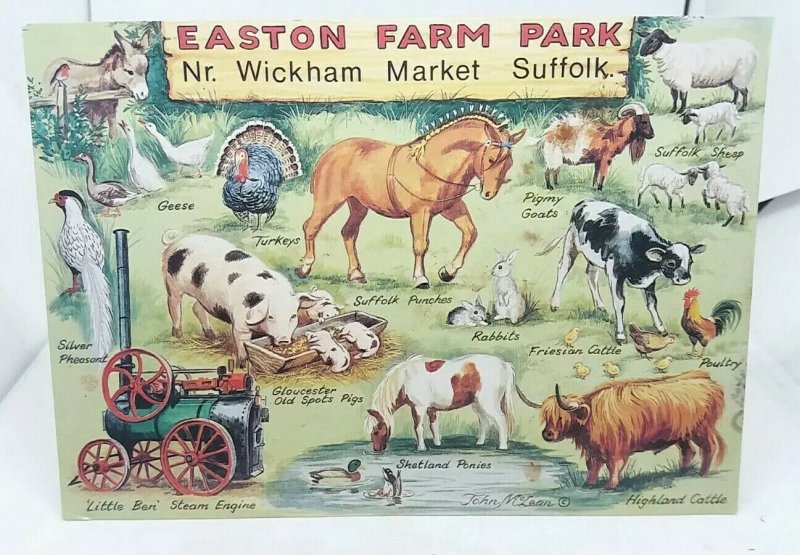 Vintage Postcard Easton Farm Park Wickham Market 1988 VGC