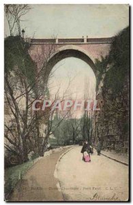 Old Postcard Paris Buttes Chaumont fatal Bridge
