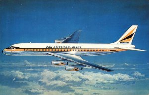 Panagra Pan American-Grace Airplane Douglas DC-8 Vintage Postcard