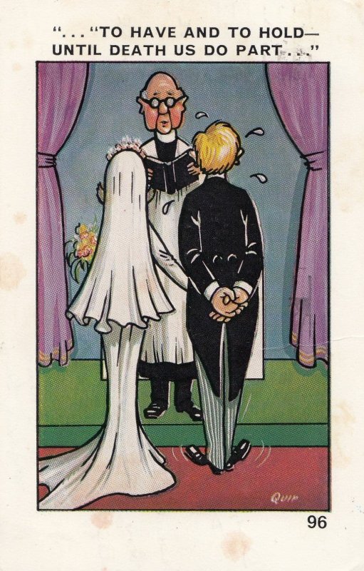 Until Death Do Us Part Wedding Vows Old Comic Postcard