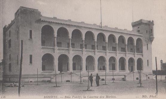 Bizerte Baie Ponty La Caserne Des Marins French Antique Postcard