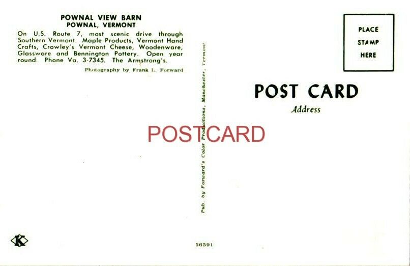 The Armstrong's POWNAL VIEW BARN in Pownal, VT. on U.S. Route 7 United States Vermont