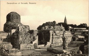 Excavations Sarnath Benares Antique Postcard DB UNP Unused Germany Divided Back 