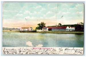 1906 Fields Point Flag Scene Providence Rhode Island RI Posted Vintage Postcard