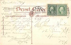 Street Scene Chenango River Brisben New York 1908 postcard