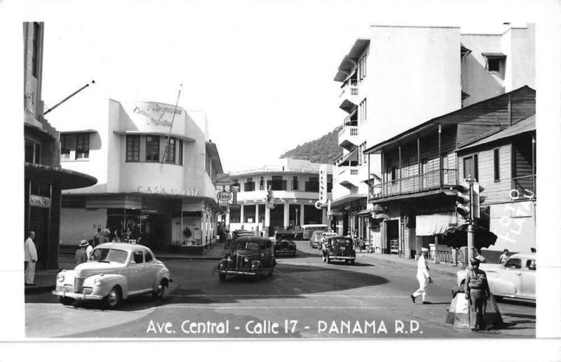 Panama Calle 17 Ave Central Real Photo Antique Postcard K45243