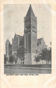 J14/ Red Oak Iowa Postcard c1910 Montgomery County Court House 207