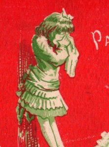 1870s Patapsco Baking Powder Crying Girl Boy Whipping Flower Girls Set Of 3 F109