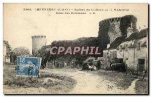 Chevreuse Old Postcard Ruins of the castle of the madeleine Court of Common