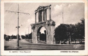 Greece Athens Arch of Adrian Vintage Postcard 09.34