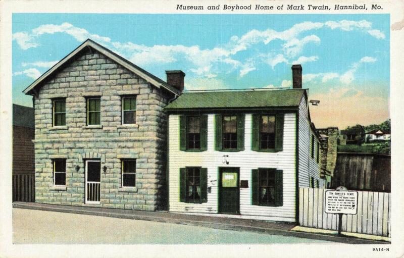 Postcard Mark Twain Museum Hannibal Missouri