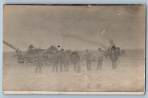 Farming Postcard RPPC Photo Farmers Little Boy Scene Field c1910's Antique