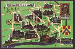 Map Stratford-Upon-Avon,England,UK Postcard