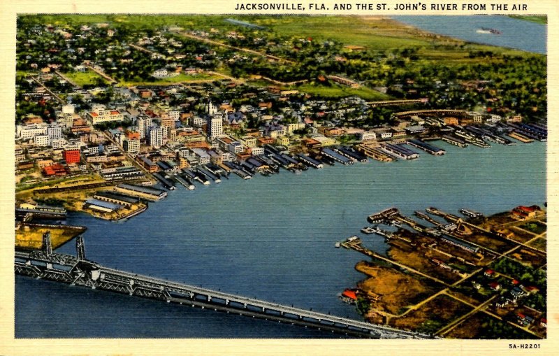 FL - Jacksonville. Aerial View, Bridges Across St. John's River