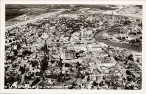 Fairbanks on Chena River AK Alaska Aerial View c1953 Griffin's RPPC Postcard H6