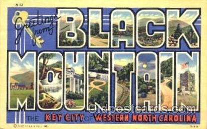 Greetings From Black mountain, North Carolina, USA Large Letter Town Unused v...