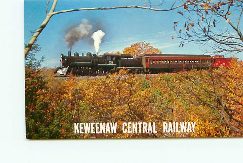 Postcard Michigan Calumet Keweenaw Central Railway Fil 34 Locomotive   # 3142A