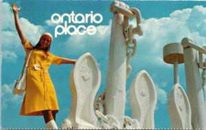 Ontario Place Toronto ON Young Woman in Yellow Vintage Postcard F3