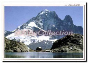 Modern Postcard Mont Blanc Massif Lake Blanc Aiguille green and Dru