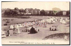 Old Postcard Saint Jean De Luz La Plage The Bath Time