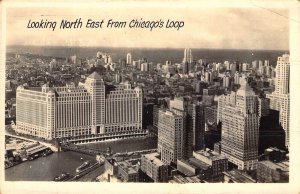 WW2, RPPC Real Photo, Looking North East, Chicago's Loop, IL, MSG,Old Postcard