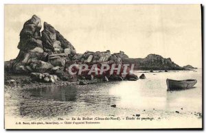 Old Postcard Island Brehat Landscape Study