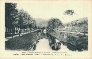 Brazil Rio De Janeiro Petropolis Avenue 7 de Setembro Vintage Postcard 08.27