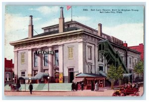 1912 Salt Lake Theater Building Cars Salt Lake City Utah UT Antique Postcard 