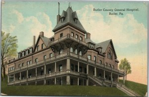 BUTLER PA GENERAL HOSPITAL ANTIQUE POSTCARD