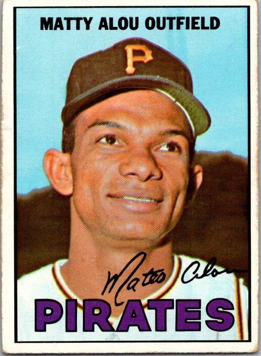 1967 Topps Baseball Card Matty Alou Pittsburgh Pirates sk1887