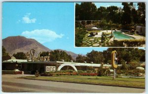 NEPHI, Utah UT ~ Roadside SAFARI MOTEL Swimming Pool  ca 1960s   Postcard