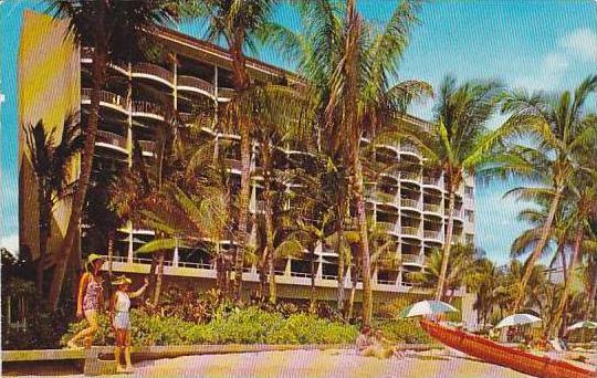 Hawaii Honolulu Surf Riden Hotel On the Beach At Waikiki 1958