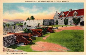 New York Fort Ticonderoga South Wall Southwest Bastion & South Barracks Curteich