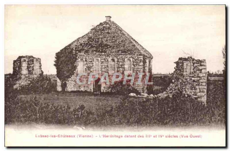 Old Postcard Lussac les Chateaux L & # 39Hermitage