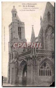 Old Postcard Cote d'Emeraude Dol De Bretagne Bell tower of the cathedral Porc...